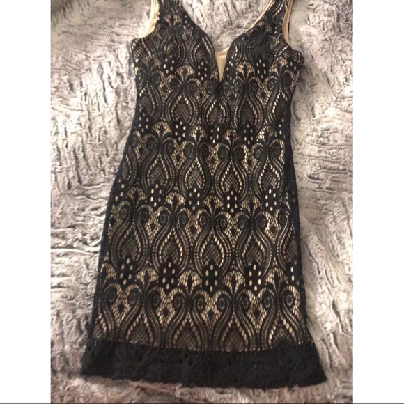 Windsor Dresses & Skirts - Windsor Black Lace Deep V Dress
